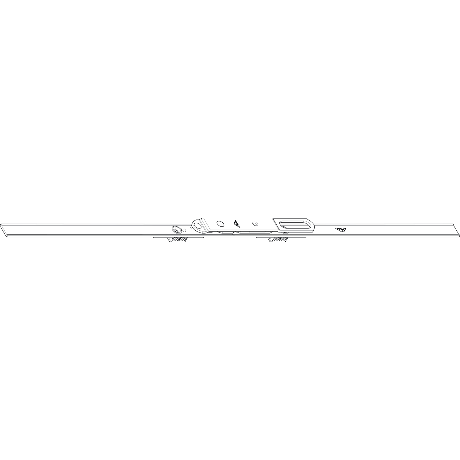 Roto ROTO NT/NX Stulpflügelgetriebe mittig/variabel L= 400 mm silber