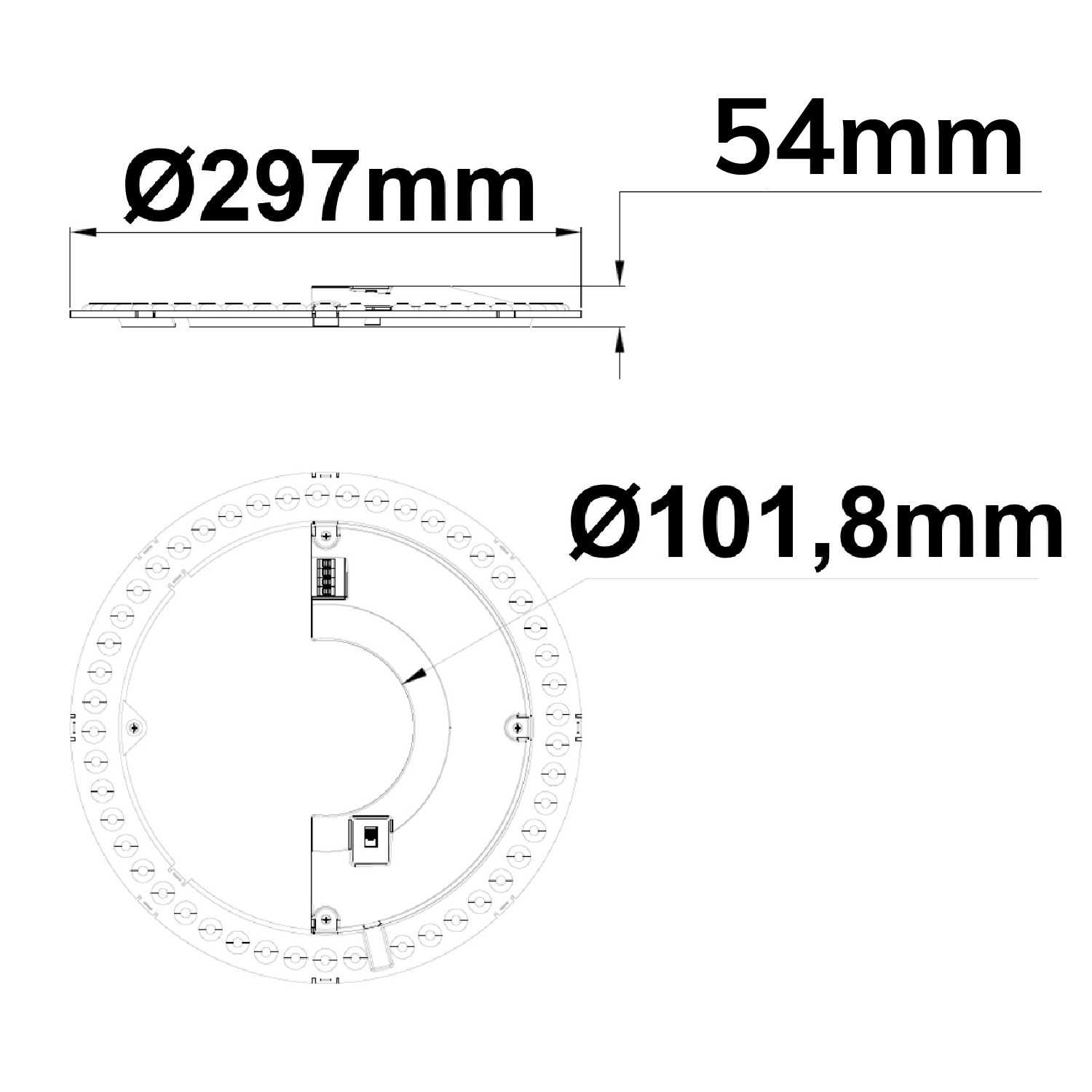 ISOLED LED Umrüstplatine 297mm 24W 150 lm/W mit Haltemagnet Color 3000|4000|6000K dimmbar