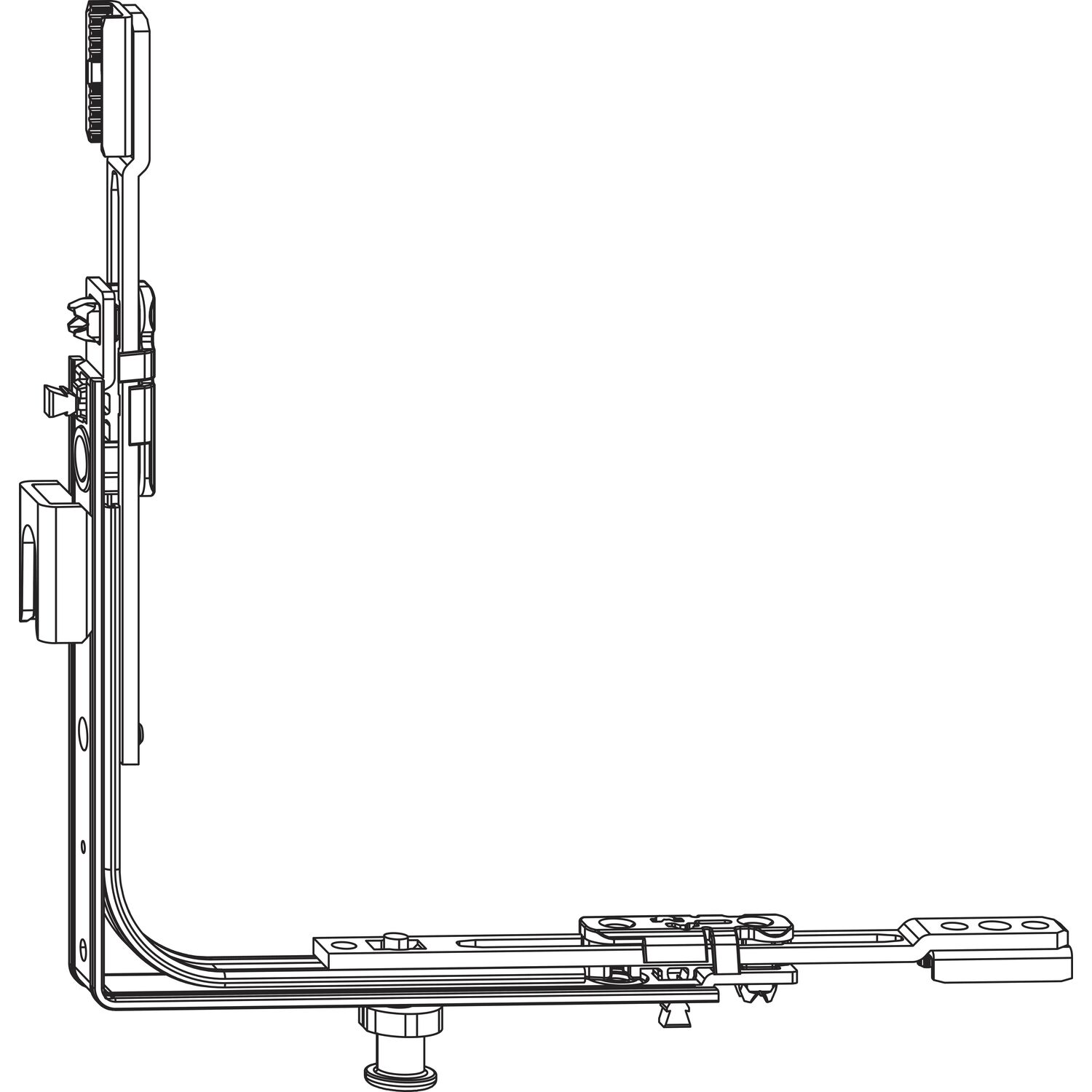 Roto ROTO NT/NX Eckumlenkung Stulp Bodenschwelle unten 1V Falzluft 10 mm silber