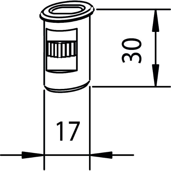 Maco #59432 Bodenbüchse versenkt, ø 17 mm, Höhe 30 mm, verzinkt