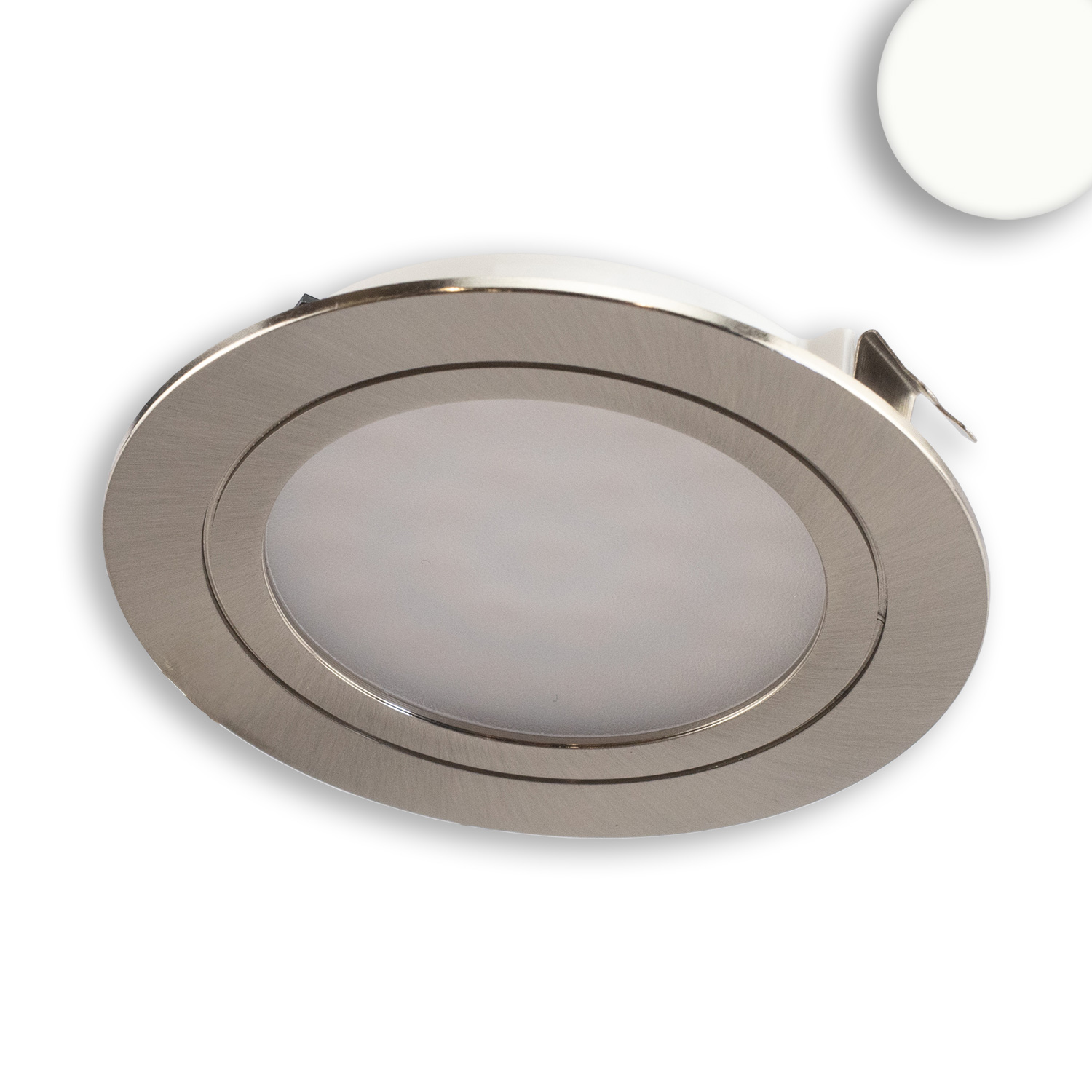 ISOLED LED Möbeleinbaustrahler MiniAMP silber 2W 24V DC neutralweiß 4000K dimmbar