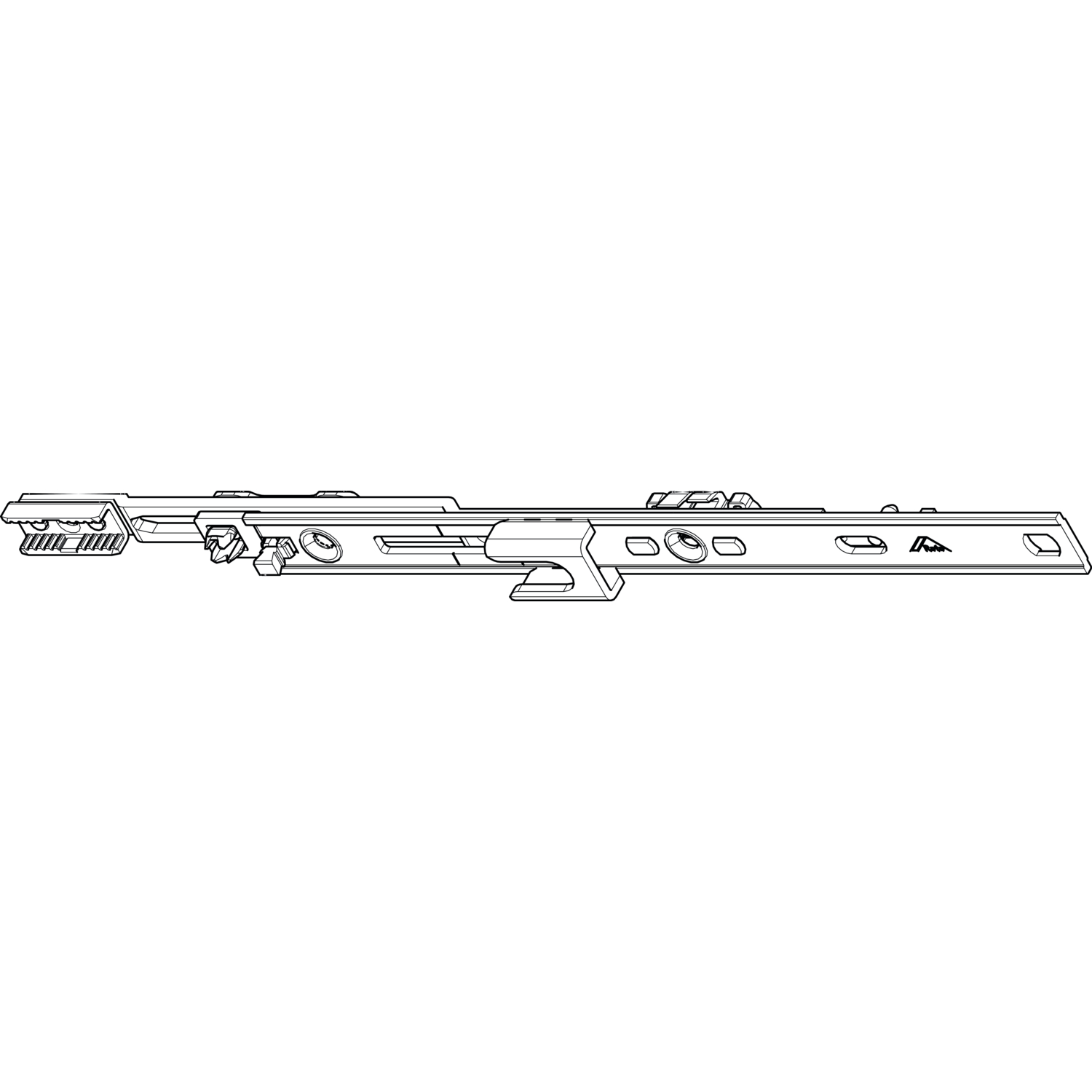 Roto ROTO NT/NX Mittelverschluss Stulpflügelgetriebe oben L=200 mm kuppelbar silber