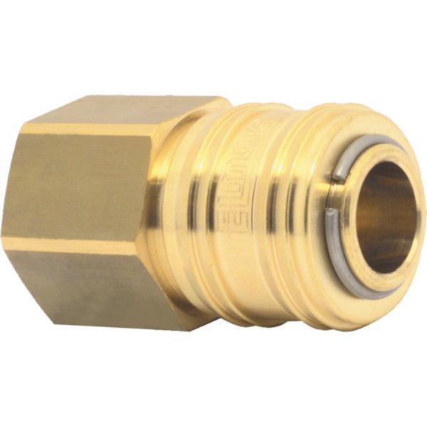 Euro Druckluft Kupplung aus Messing mit Innengewinde 1/4"