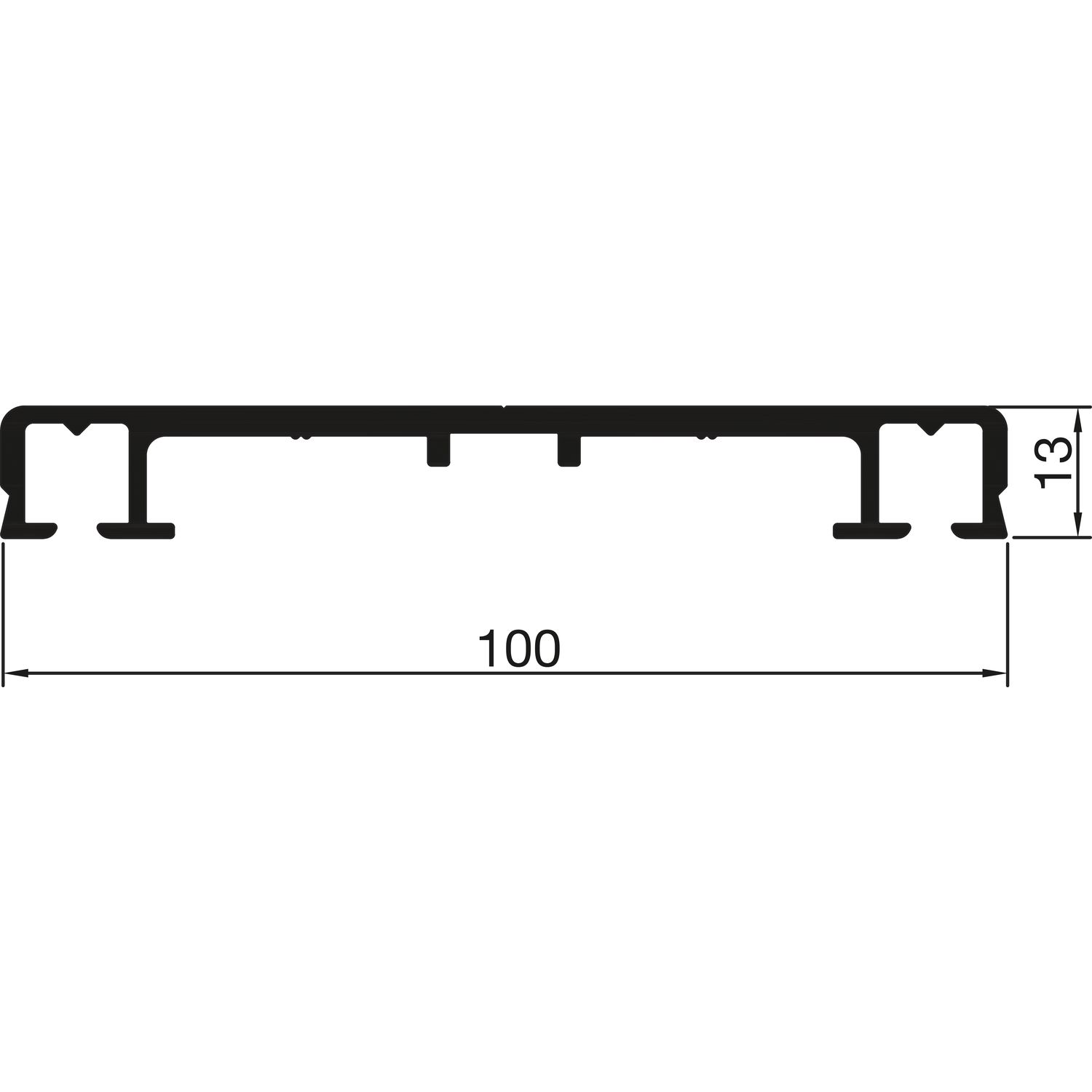 ninka THYSSENKRUPP Syprotech Flachdeckschiene 100/13 ungelocht L=6000 mm Alu blank
