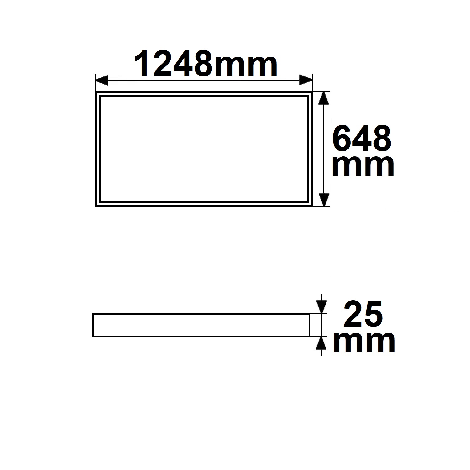 ISOLED LED Leuchtrahmen H25 Innenformat 592x1192mm 74W weißdynamisch CRI92