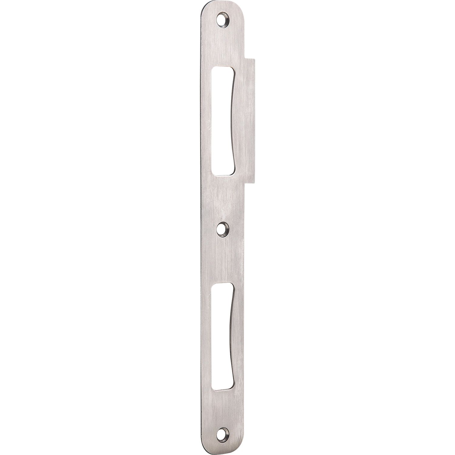 Grundmann Doppeltürschließblech R9 bombiert, links, 210 x 24 x 1,5 mm, Edelstahl