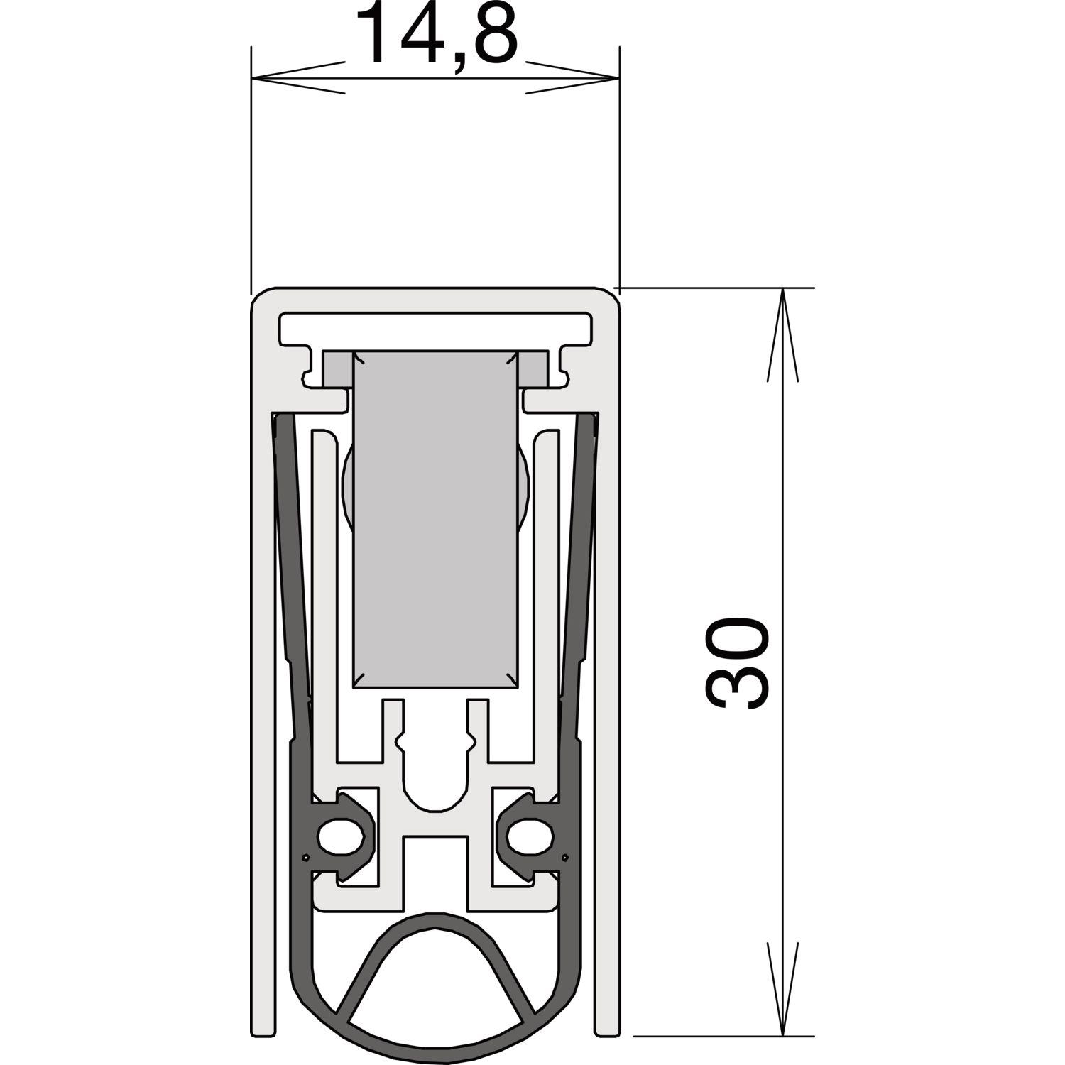 athmer Türdichter Schall-Ex® L-15/30 WS,1335 x 14,8 x 30 mm, einseitig, Aluminium natur