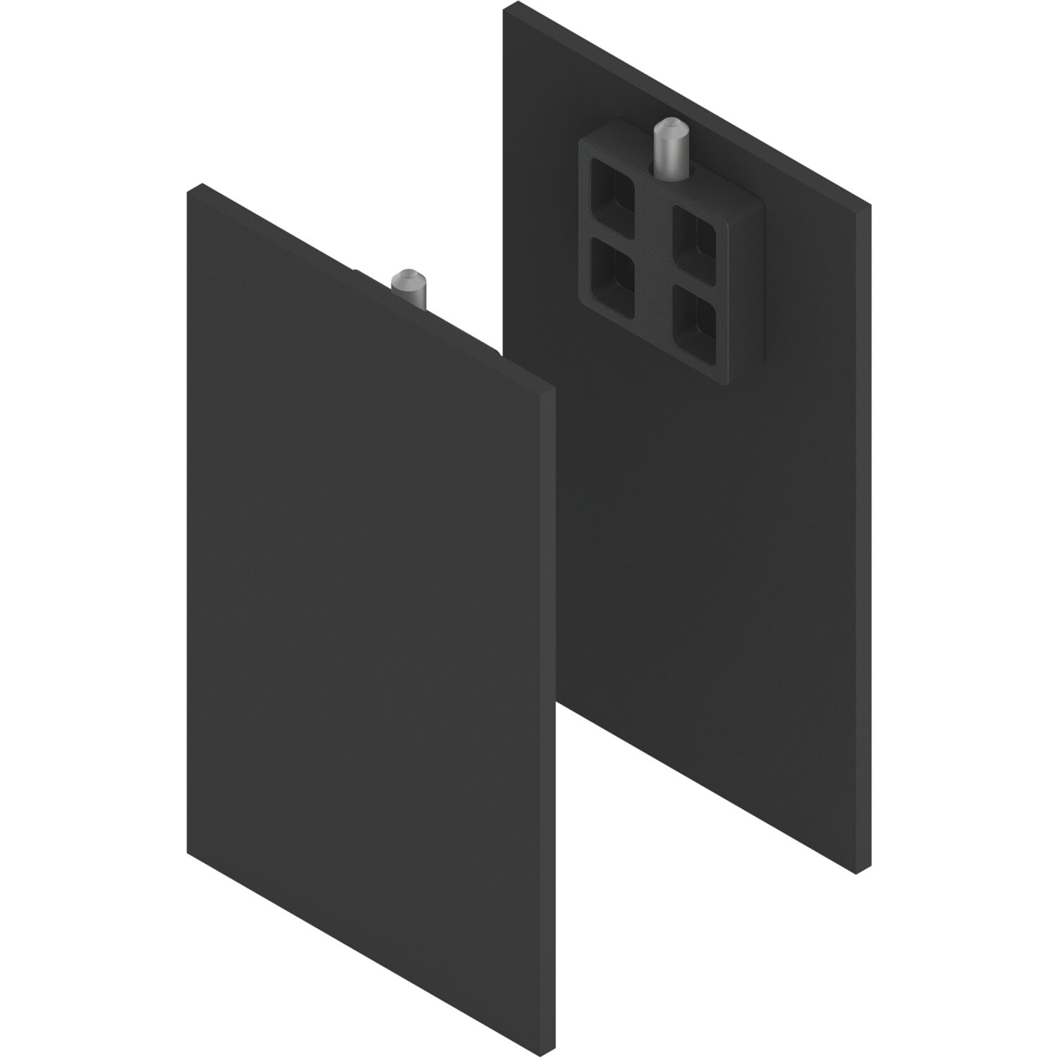 solido 100/HELM Abdeckkappen-Set Technikblende Abstandsprofil 15 schwarz matt