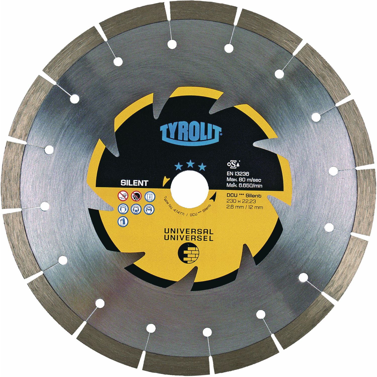 Tyrolit Diamant-Trennscheibe Premium DCU***S 230 x 2.6/12 mm Silent Beton