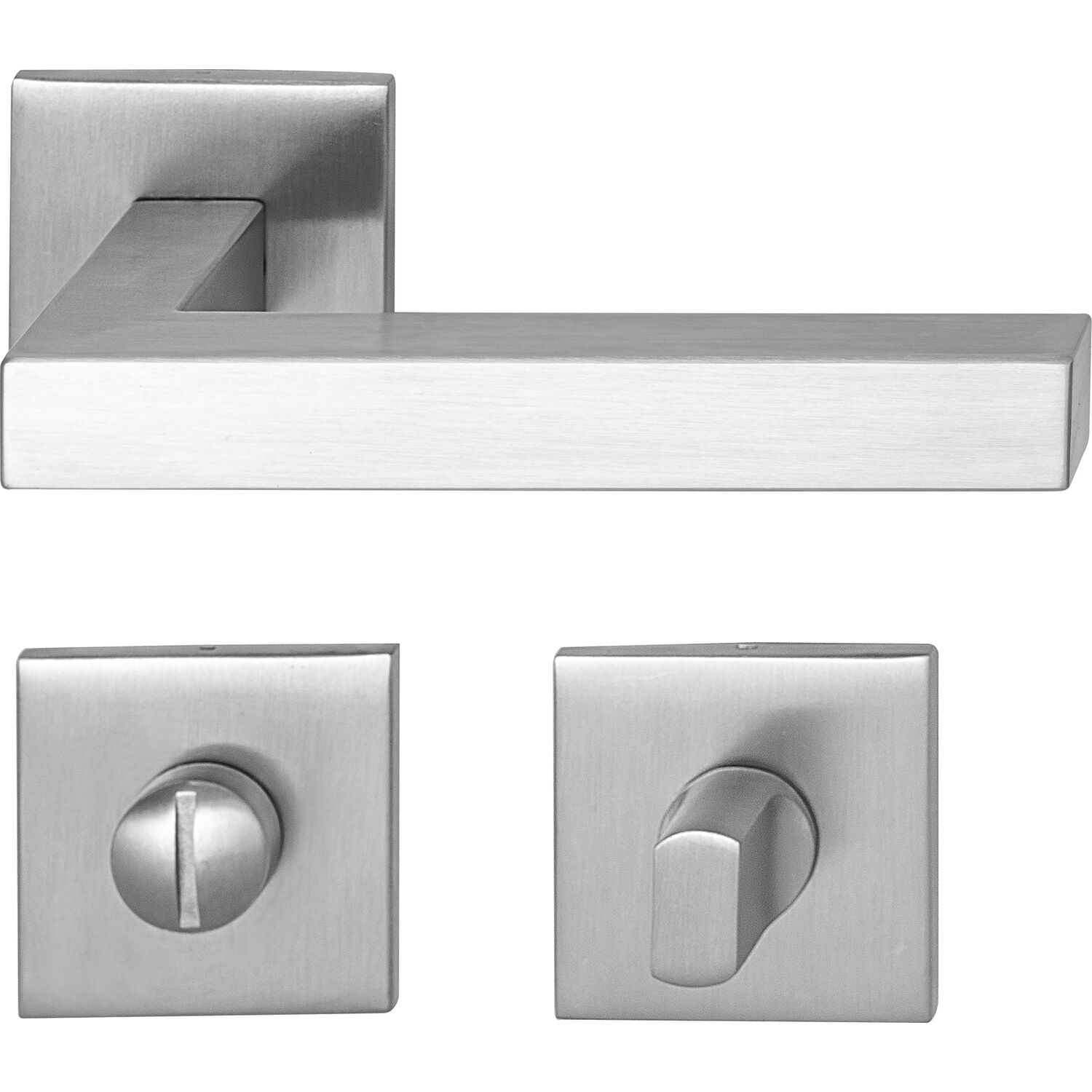 ninka MARCHESI Drückergarnitur SQUARE auf Flachrosette WC, Edelstahl matt