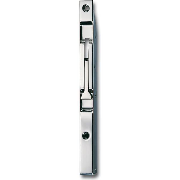 Strenger Türkantriegel U-Gehäuse mit Klapphebel 400 x 18 x 17 mm, Hub 15, vernickelt