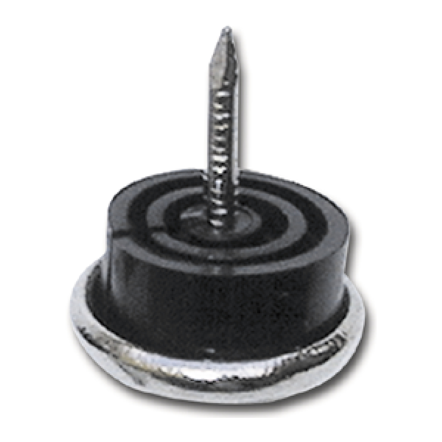 Nagelgleiter mit Stahlkappe und Einschlagstift 1, rund, ø23, FE vernickelt