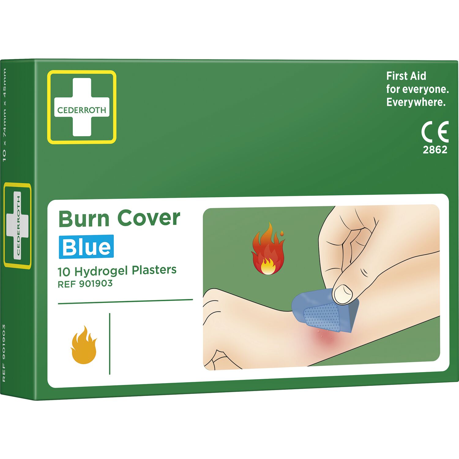 Cederroth Hydrogelpflaster Burn Cover blau 10 Pflaster 74 x 45 mm