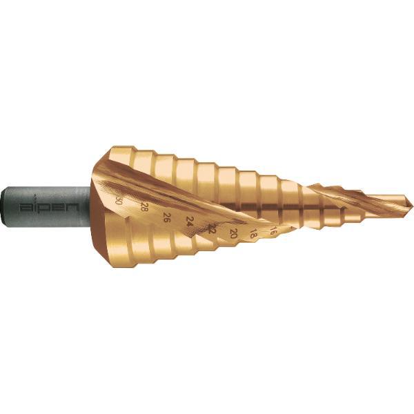 Alpen Stufenbohrer Gr.4 HSS Co5 TiN PG7-29 2 Schneiden Bohrer ø 6.0-37.0 mm