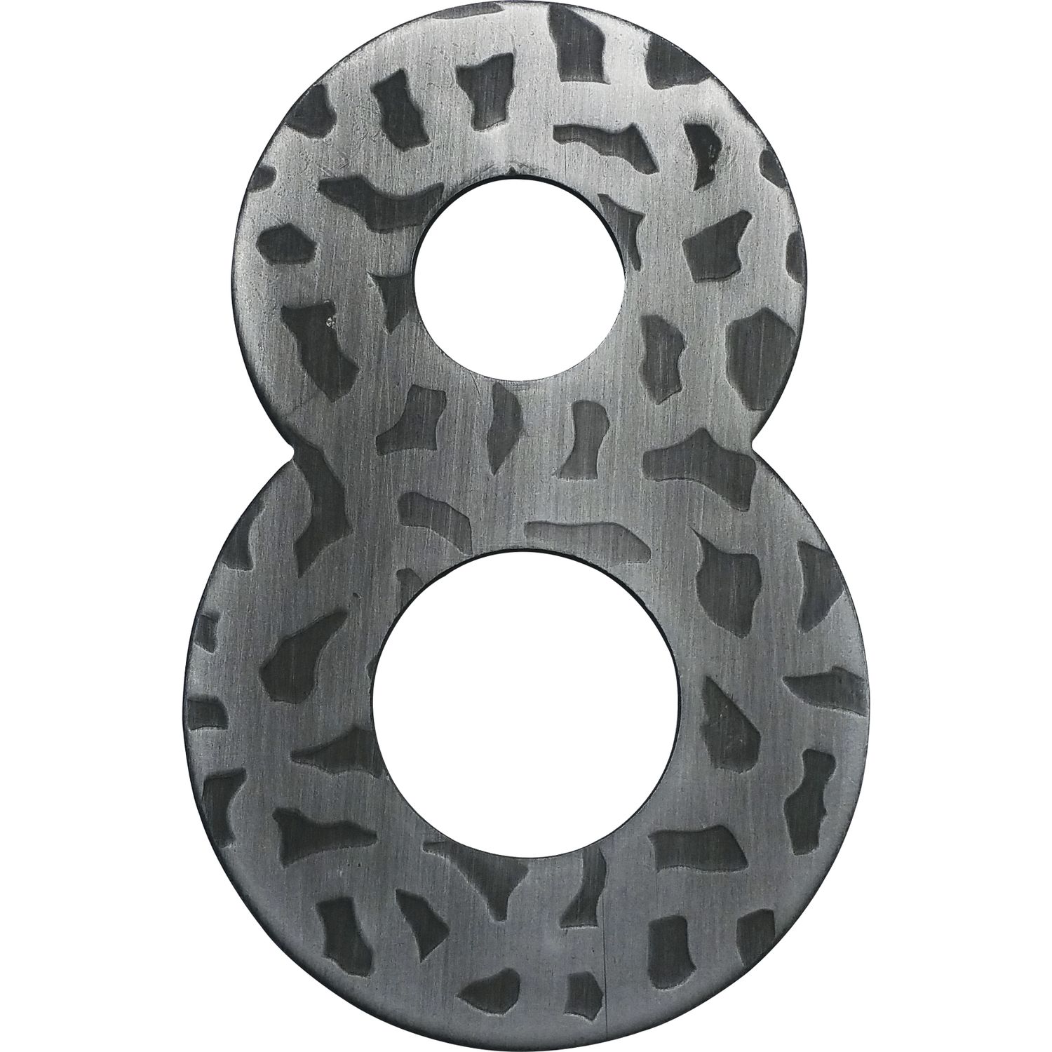 Kampmann Hausnummer 8 - Höhe 120 mm, Schmiedeeisen schwarz verzinkt