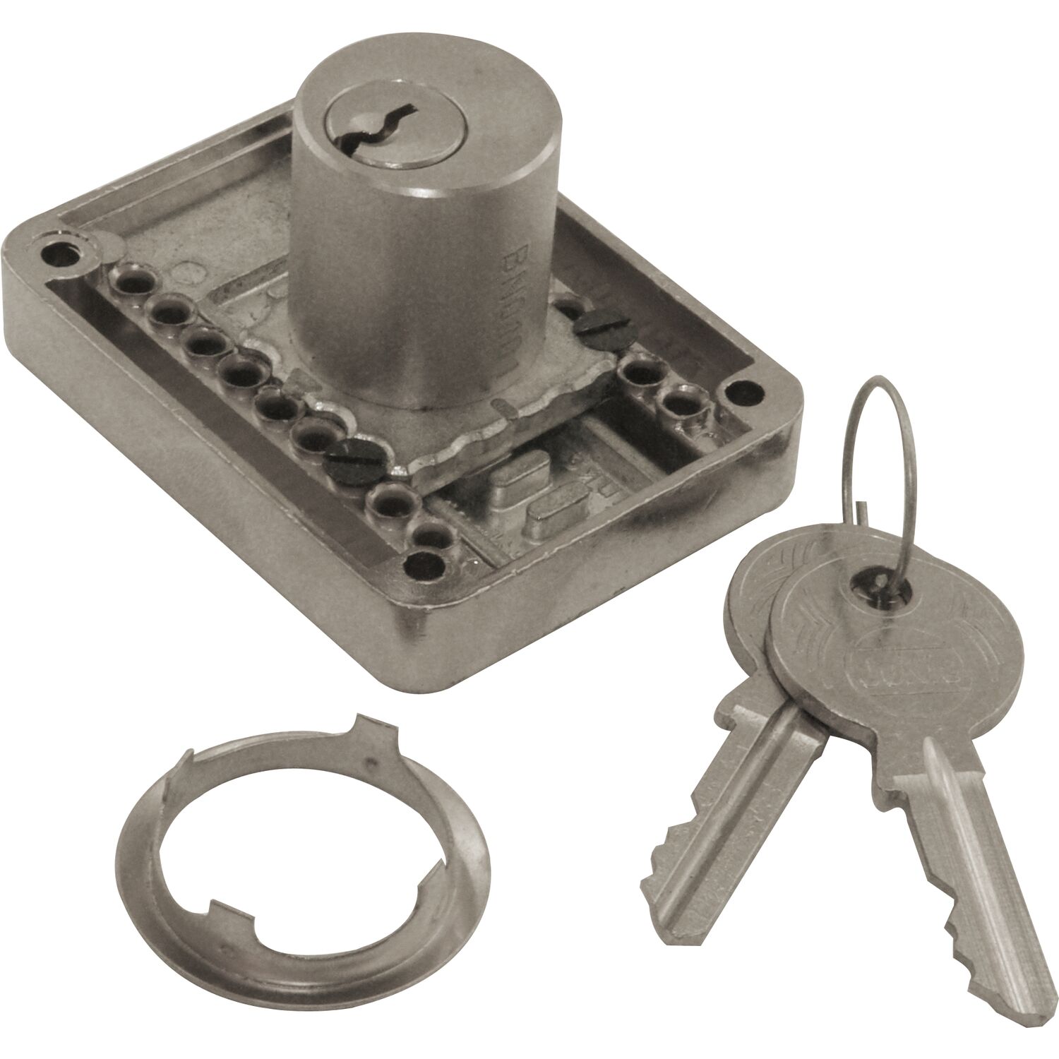 JuNie 2828 Zylinder-Kastenschloss verschiedensp. Zylinder Messing vern. matt