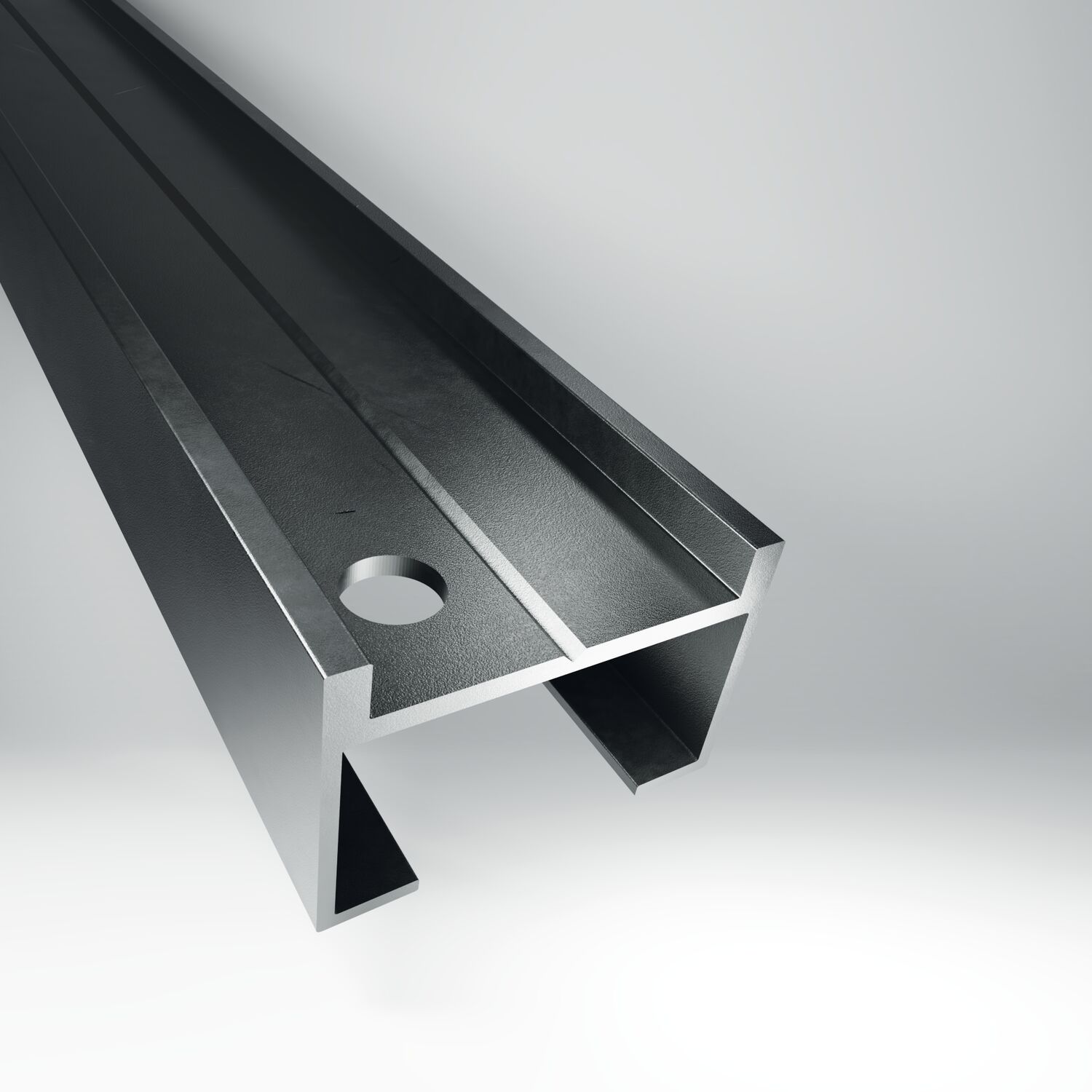 Aluminium Terrassenprofil 54,5 x 37,3 mm anthrazit matt, gelocht (6 m)