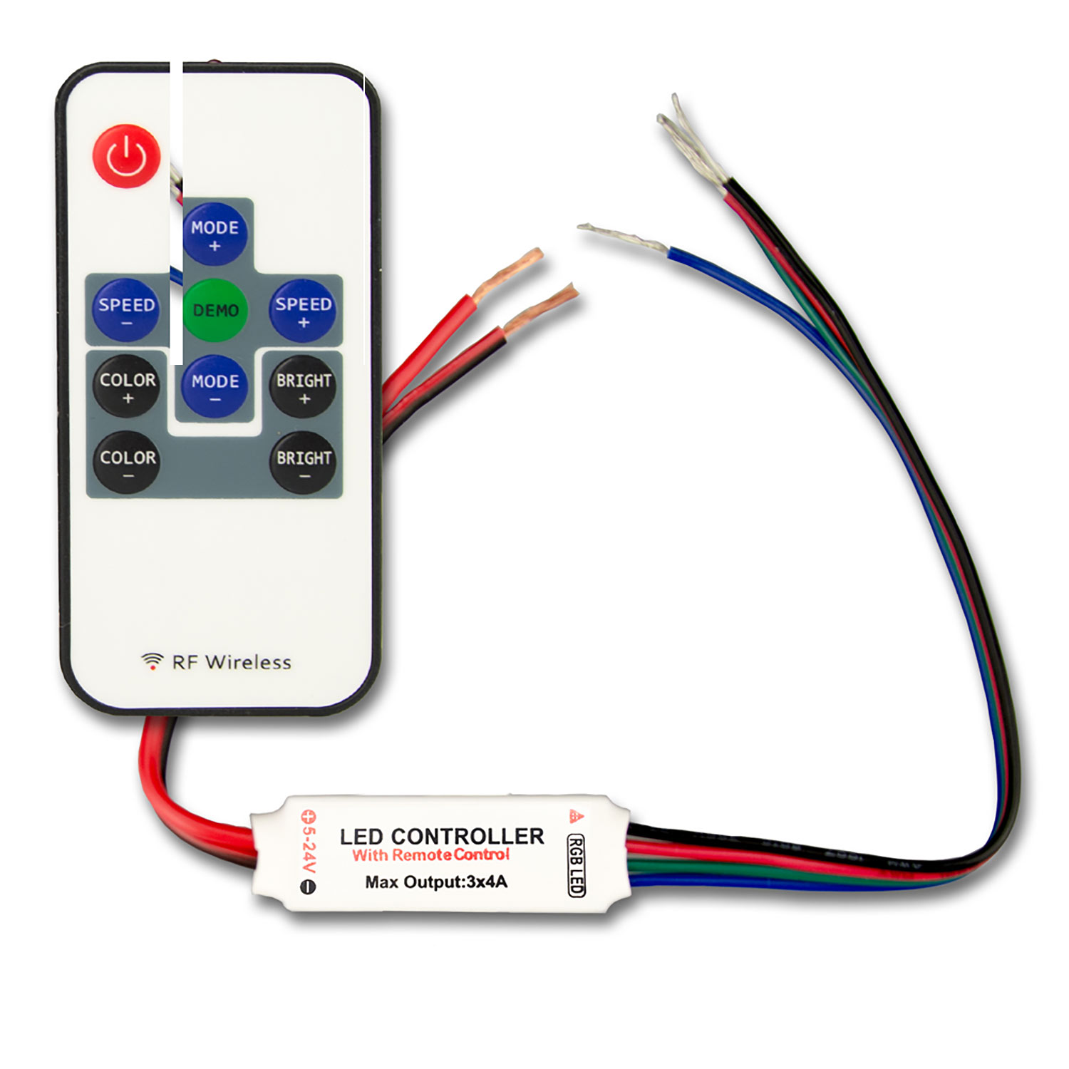ISOLED LED Strip Mini RGB Funk-Fernbedienung 3 Kanal 12-24V DC 3x2A