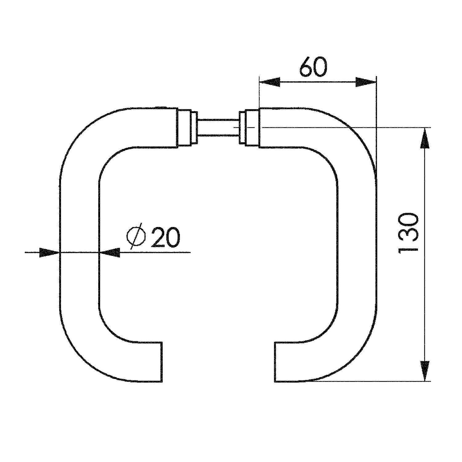 AMF Drückerlochteil 425 U-Form, Ansatz 18 mm, VK 8 mm, Edelstahl