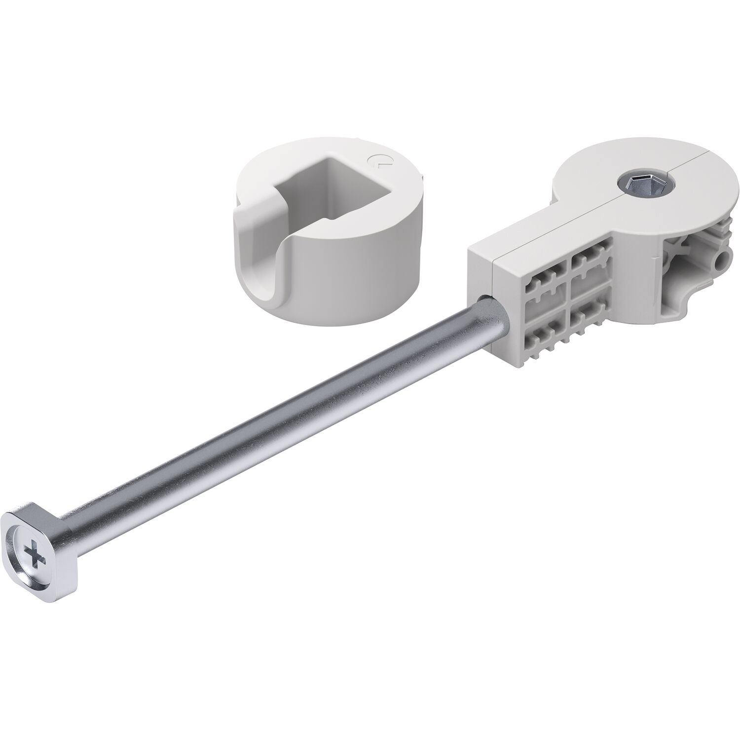 ITALIANA ferramenta Arbeitsplattenverbinder Quick Tech Set 150 mm, Stahl/Kunststoff weißgrau