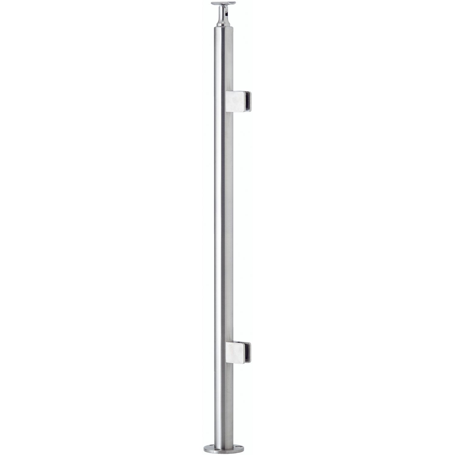croso Fertigsteher mit 2 Klemmhalter für Bodenmontage, 970 mm, Edelstahl V2A