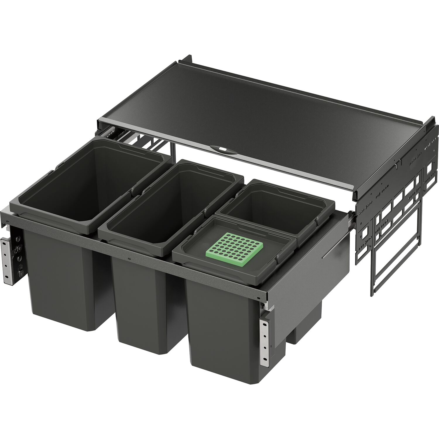 Vauth-Sagel VS ENVI Space Abfalltrennsystem KB 800 mm 1 x 22/1 x 16/2 x 10 Liter Lava