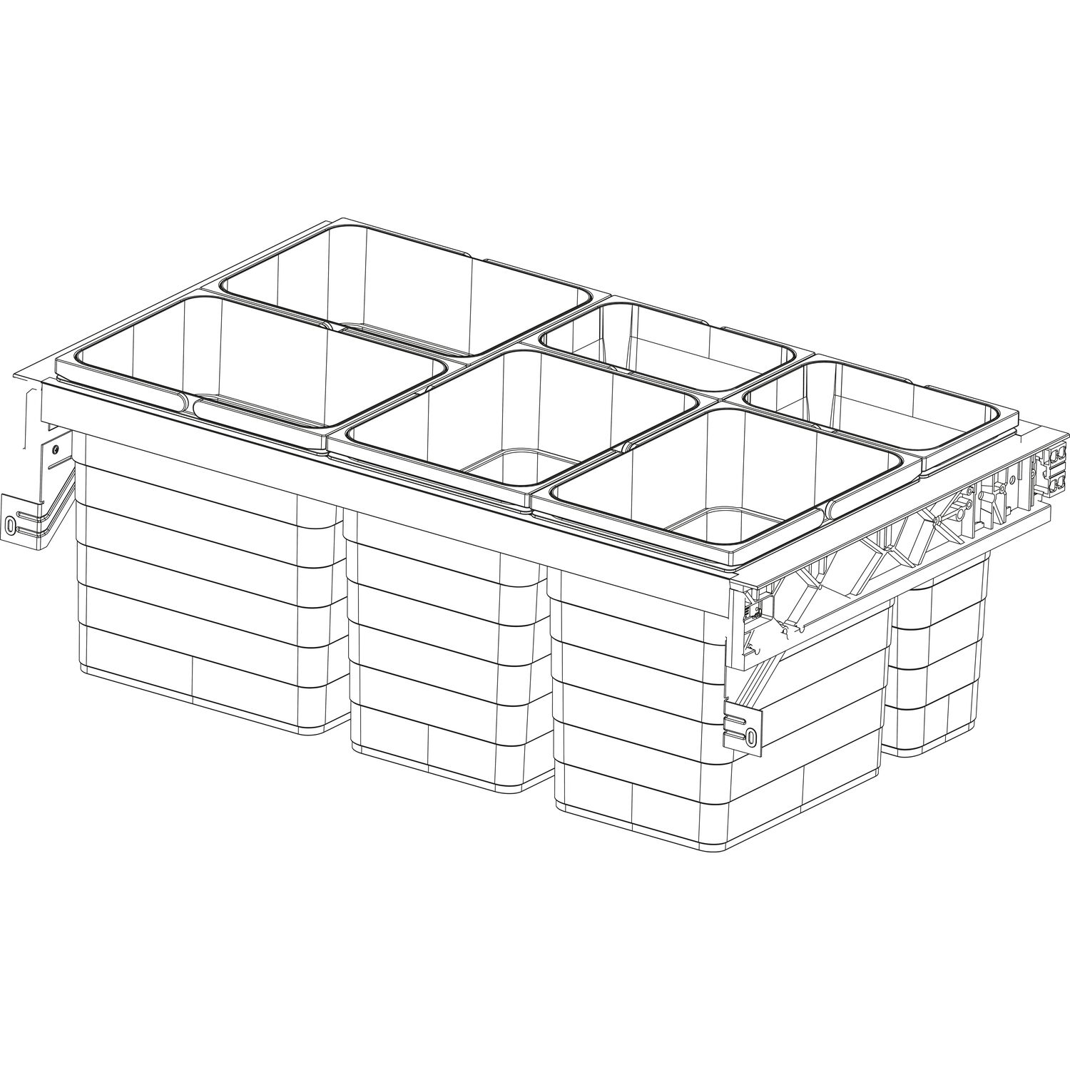 ninka Abfalltrennsystem Set eins2sechs KB 900 mm Dunkelgrau