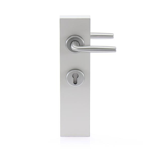 Hoppe Drückergarnitur MILOS - auf Rosette PZ, Aluminium verchromt matt