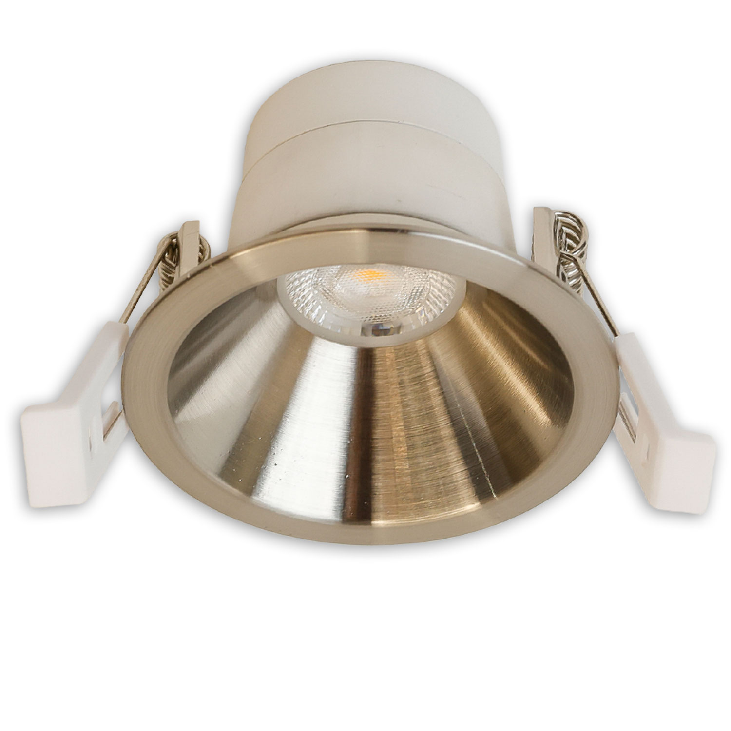 ISOLED LED Einbaustrahler BACK60 nickel geb. rund 5W CRI90 2700K rückversetzt UGR