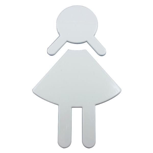 HEWI #801.91.020 99 Symbol Frau selbstklebend, 87 x 150 mm, Nylon reinweiß