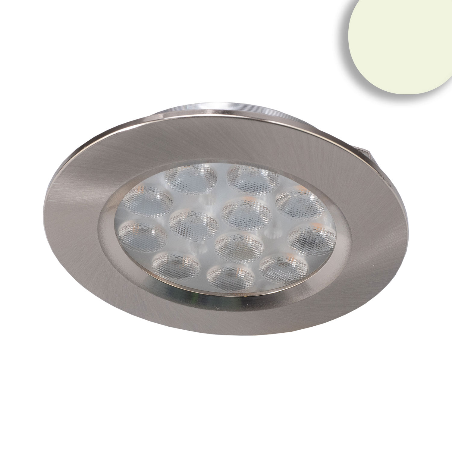 ISOLED LED Möbeleinbaustrahler MiniAMP silber 4W 60° 24V DC warmweiß 3000K dimmbar