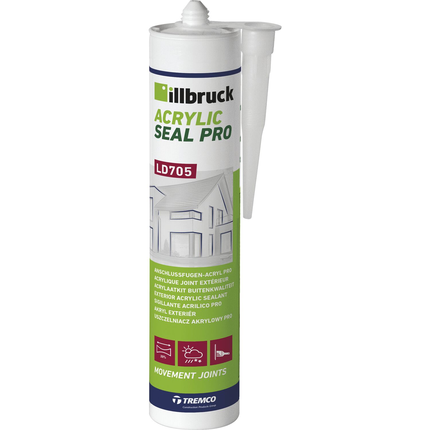 illbruck Bauanschlussfugen-Acryl LD705 20% 310ml, weiß