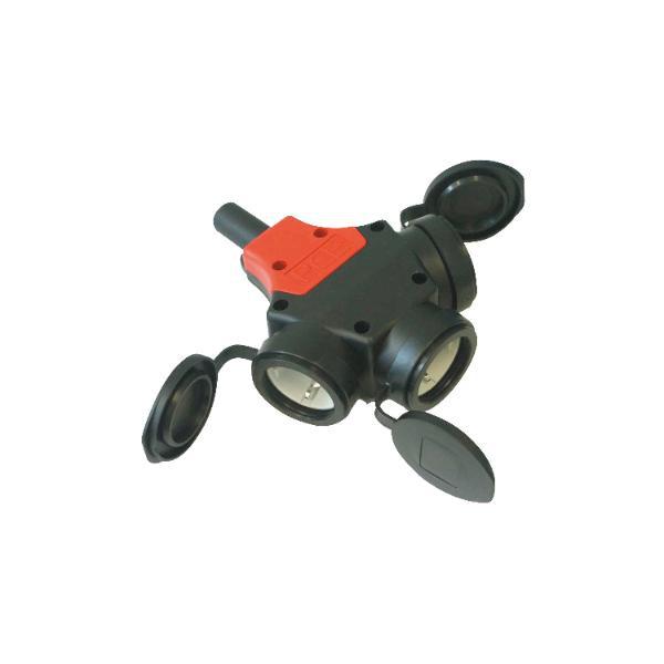 PCE Gummihängekupplung 3-fach 16 Ampere 250 Volt IP44