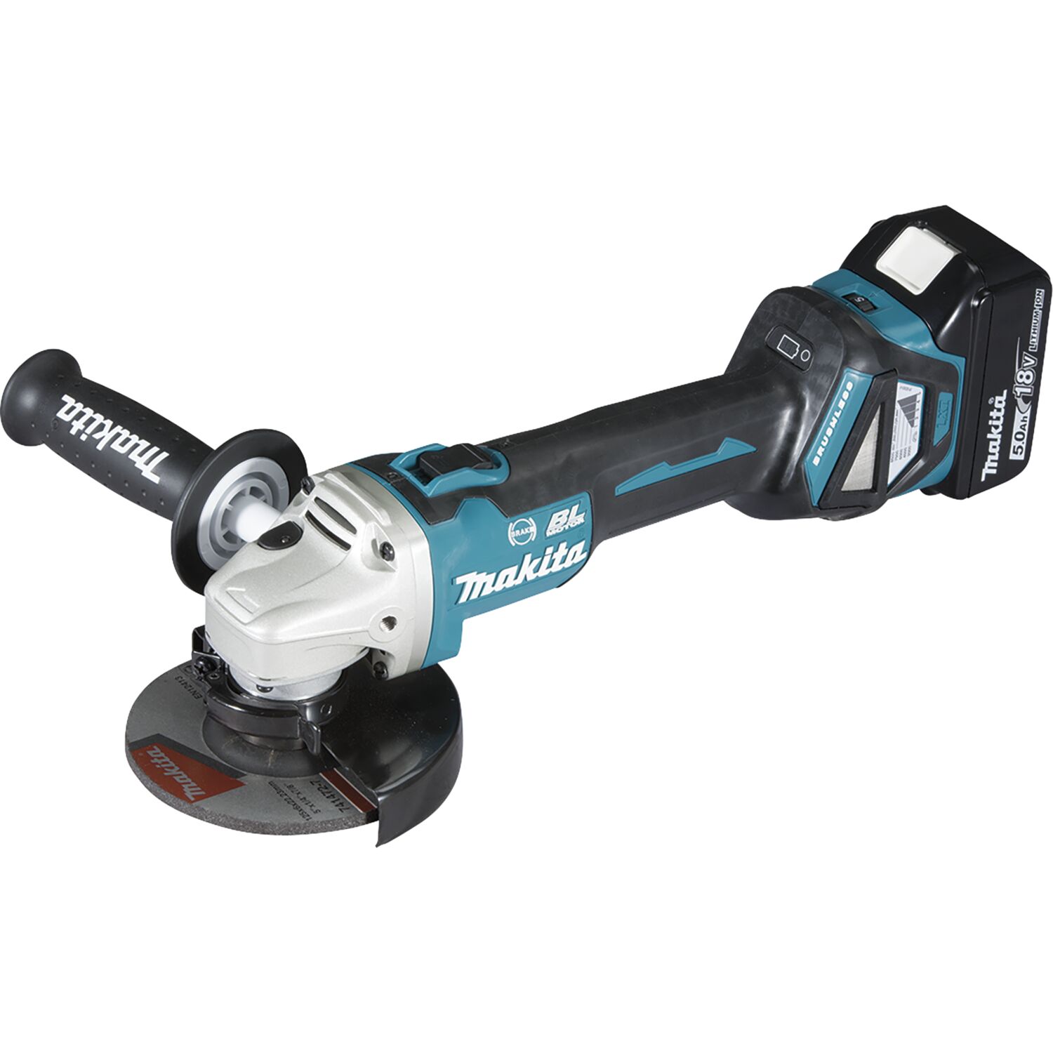 Makita Akku-Winkelschleifer DGA513RTJ 18 Volt / 5,0 Ah (IEC) Li-Ion