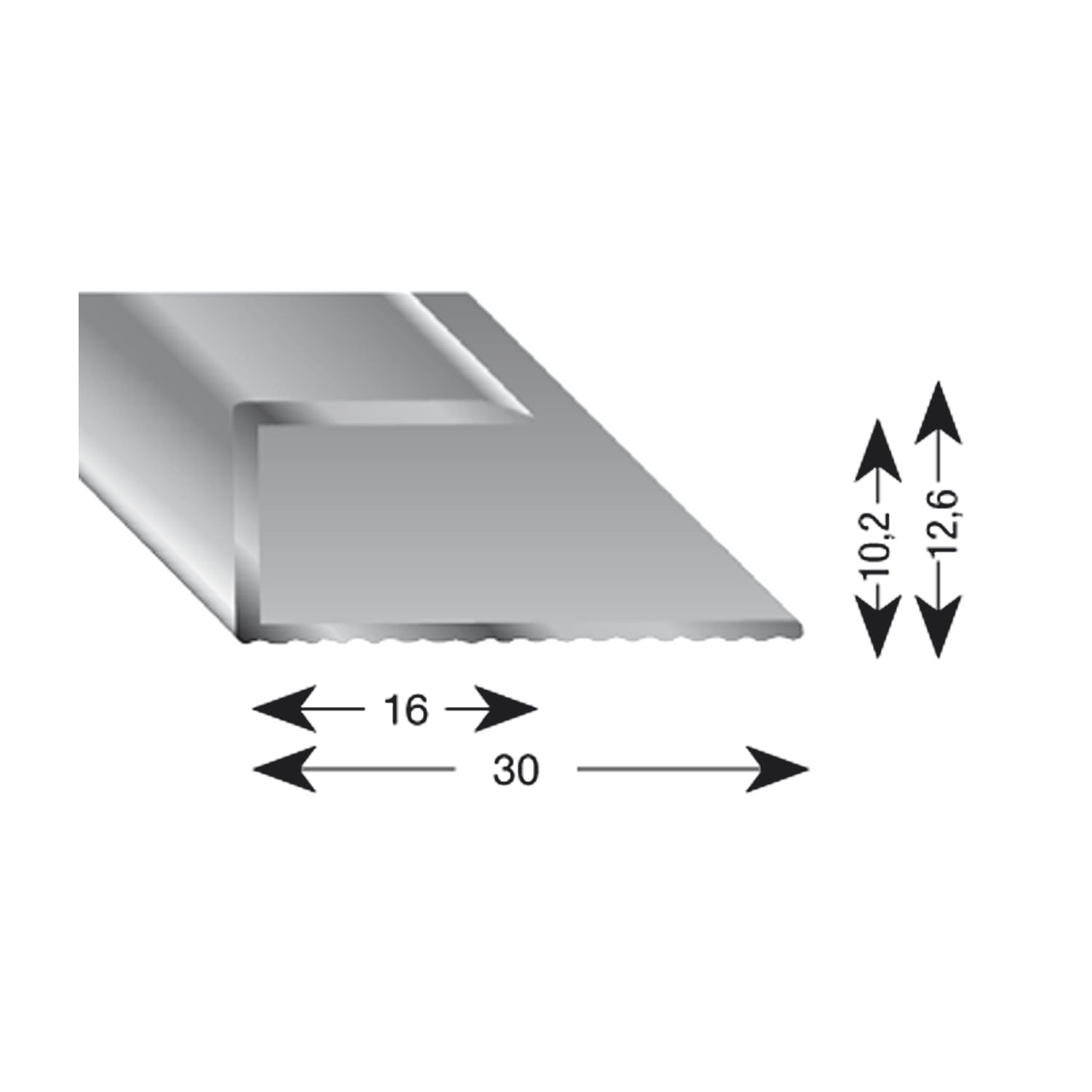 Kügele Gleitabschlussprofil U Alu silber eloxiert 10/1000 mm