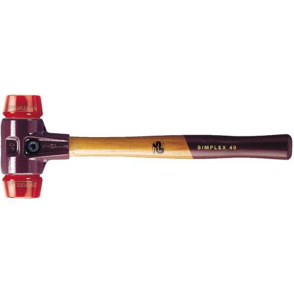 Halder Schonhammer Temperguss Kopf ø 50 mm Plastik rot Hickory Stiel