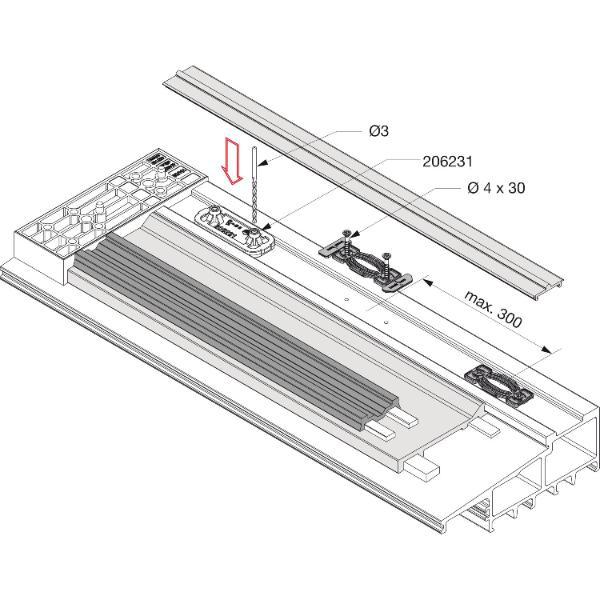 Maco #356613 Fiber-Therm Schnapper für Laufschiene flach, Kunststoff grau (356613)