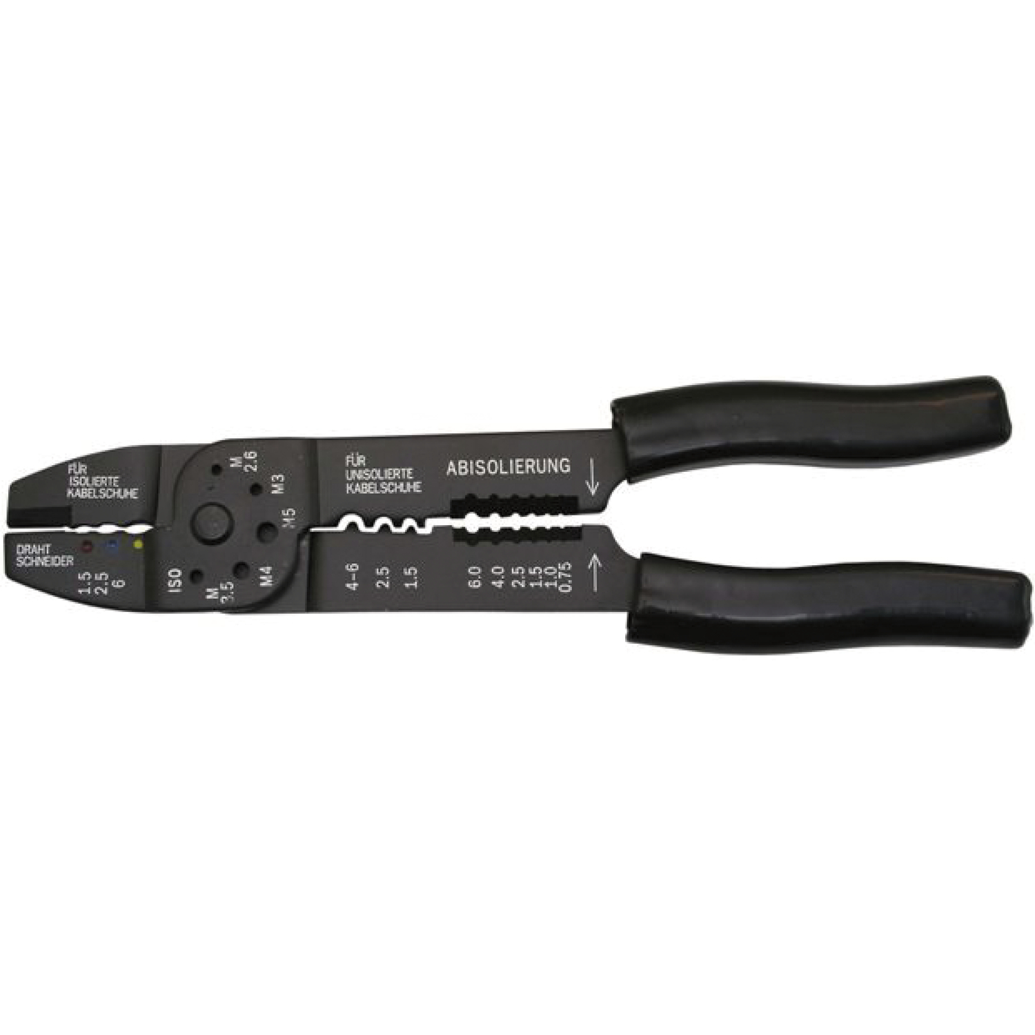 Combi-Presszange für isolierte + nicht isolierte Kabelschuhe 1.50-6.0 mm²
