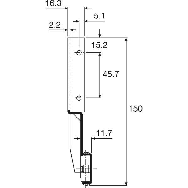 Accuride 1234 Beschlägegarnitur, Länge 557 mm, Stahl schwarz chromatiert