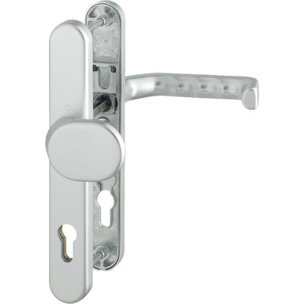 Hoppe Wechselgarnitur LIVERPOOL - Schmalschild Knopf PZ, wahlweise, Alu silber elox