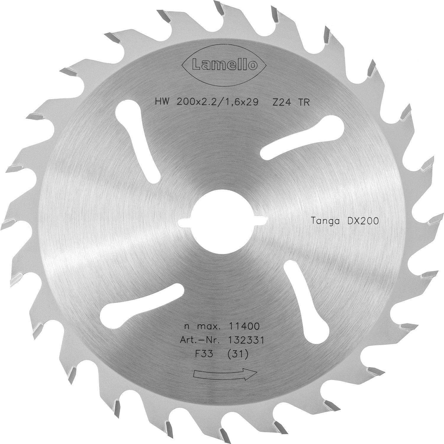 Lamello Sägeblatt HW ø 200 mm Z24 für Schnitte in Holzrahmen