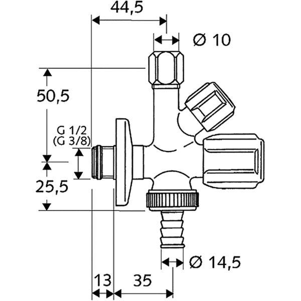 SCHELL Kombi-Eckventil Comfort, Messing Chrom