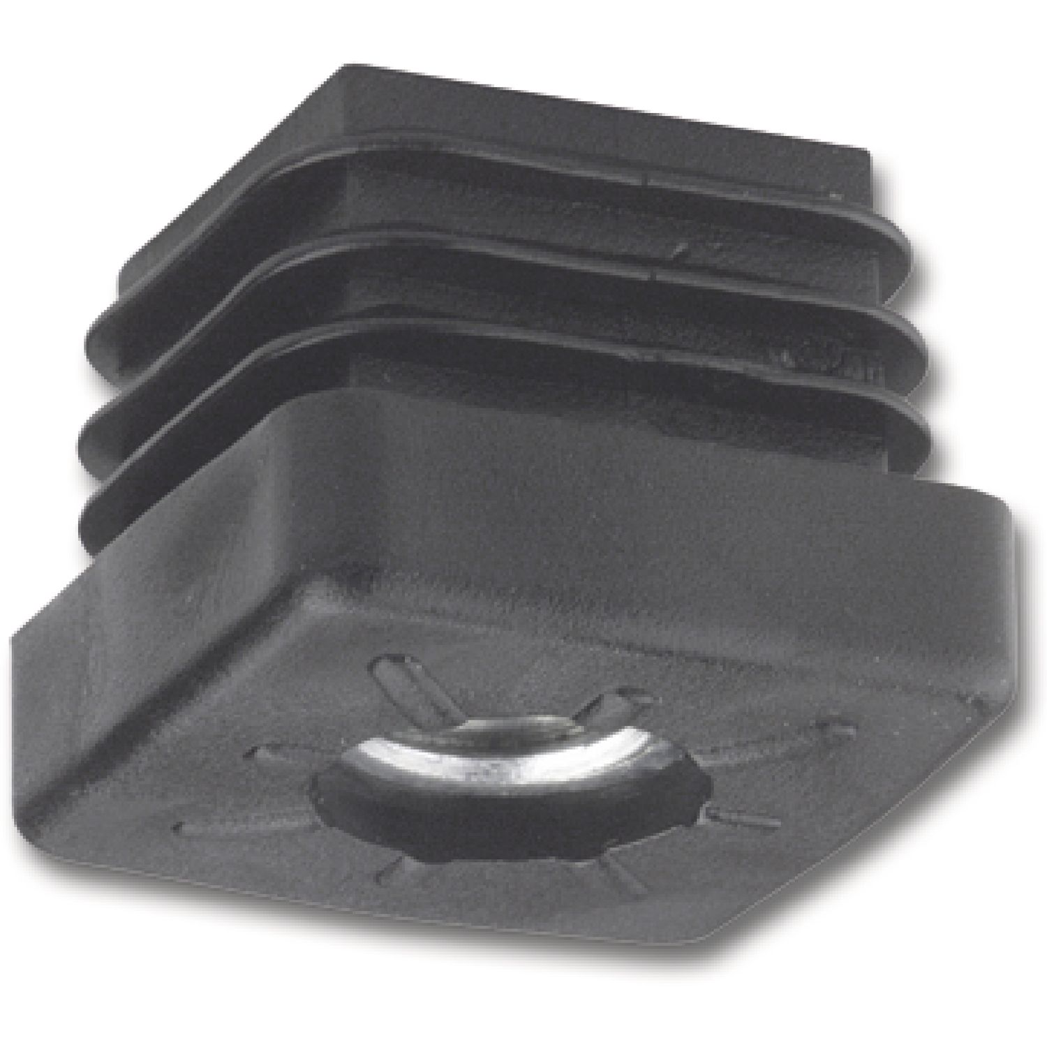 Lamellenstopfen mit Gewindeloch M10 25 x 25 mm schwarz