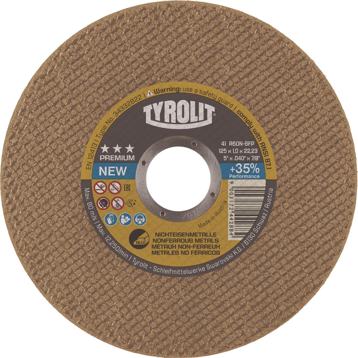 Tyrolit Trennscheibe gerade Premium*** superdünn 125 x 1,6 x 22,23 mm Alu Form41