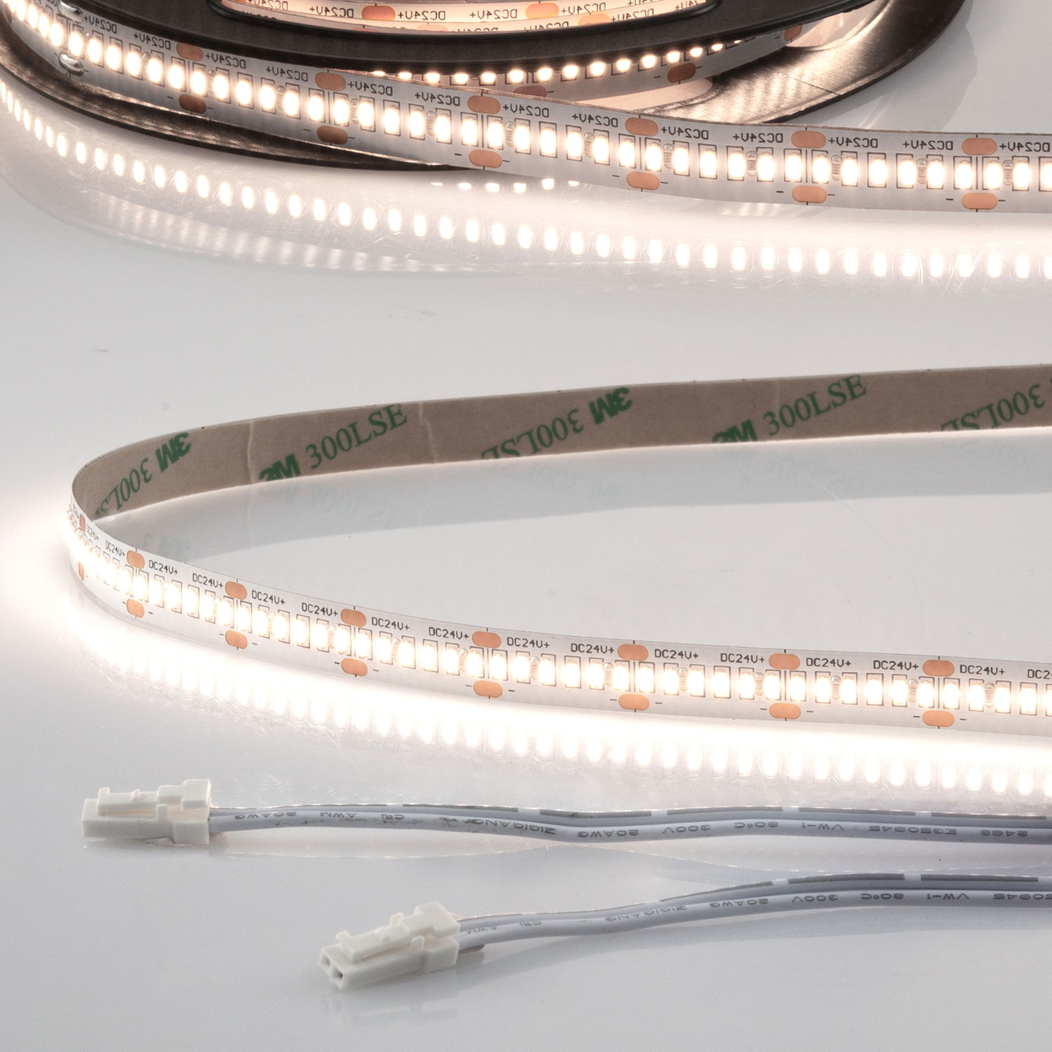 ISOLED LED CRI940 MiniAMP Flexband 24V DC 12W IP20 4000K 500cm beids. 30cm Kabel + maleAMP 300 LED/m