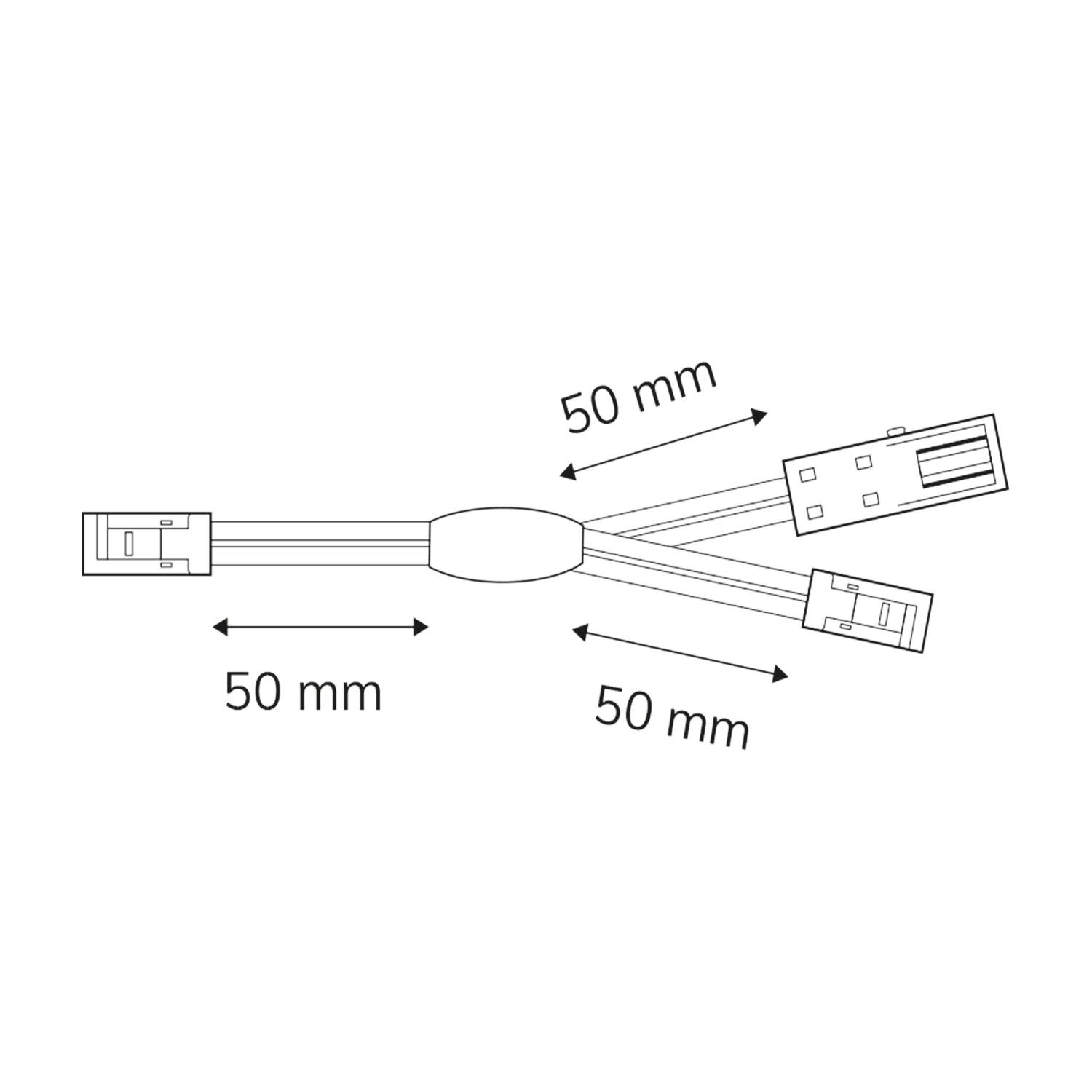 ISOLED MiniAMP Linearsplitter 2xmale-Stecker / 1xfemale-Buchse 2-polig weiß max. 4A