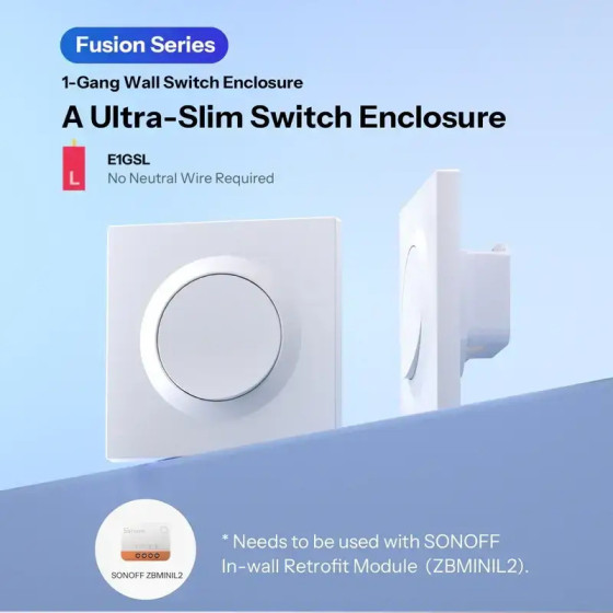 Sonoff Fusion Serie 1-Fach Wand-Schaltergehäuse E1GSL