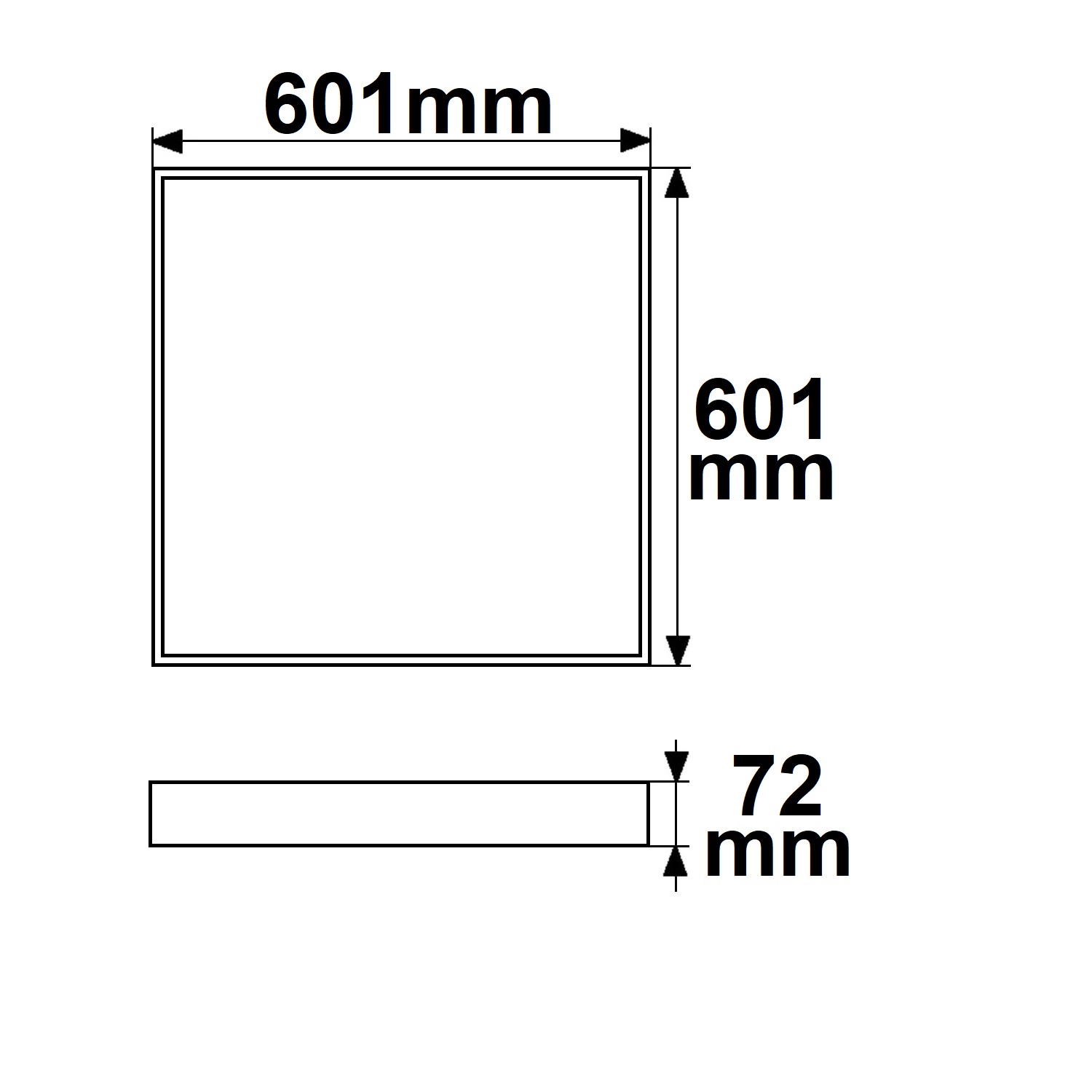 ISOLED Aufbaurahmen weiß RAL 9016 Höhe 7cm für LED Panels 600x600 steckbare Schnellmontage