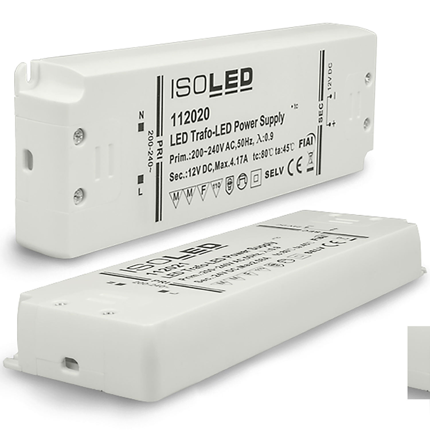 ISOLED LED Trafo 12V/DC 0-50W SELV ultraflach