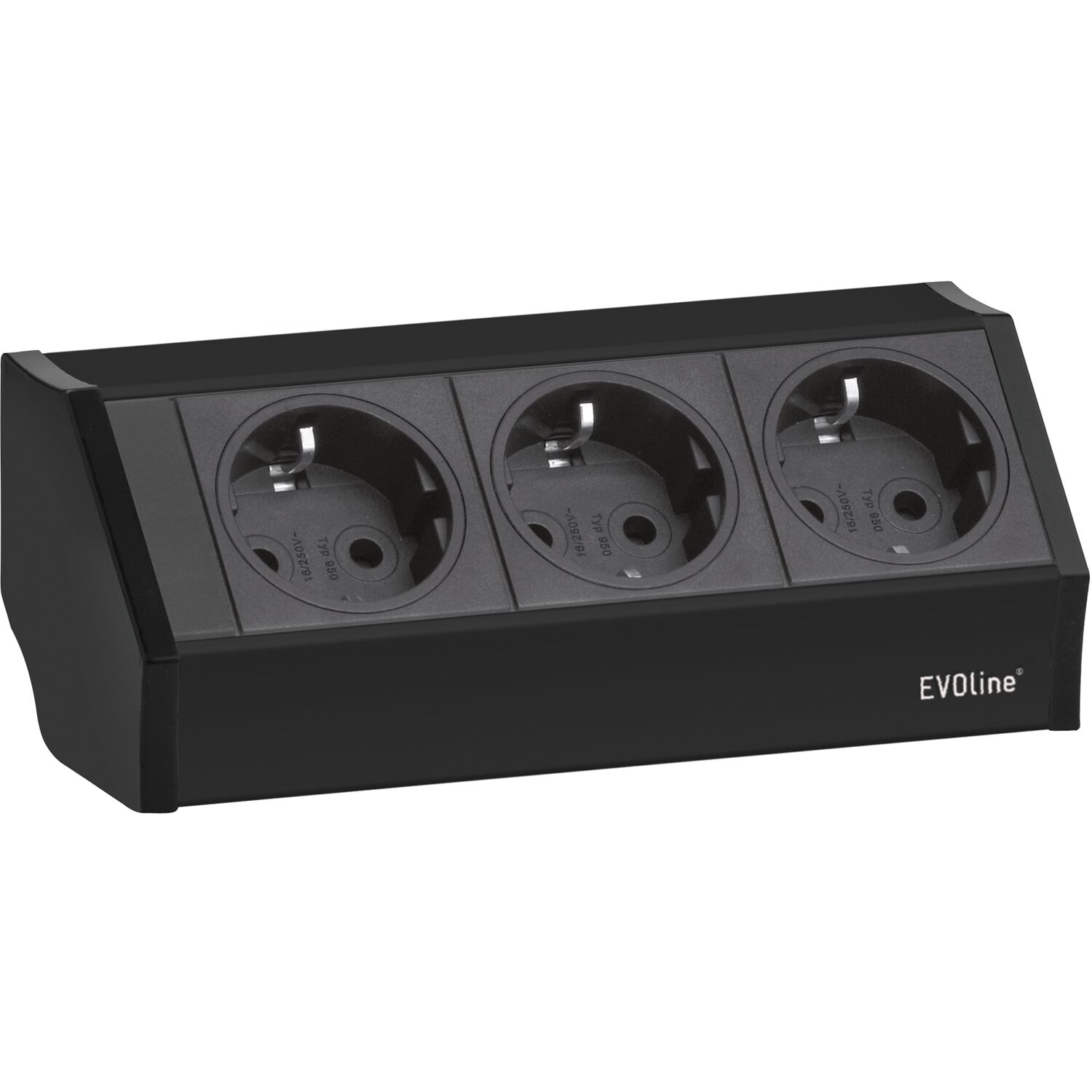EVOline V-Dock Steckdosenelement 3 x Schuko schwarz